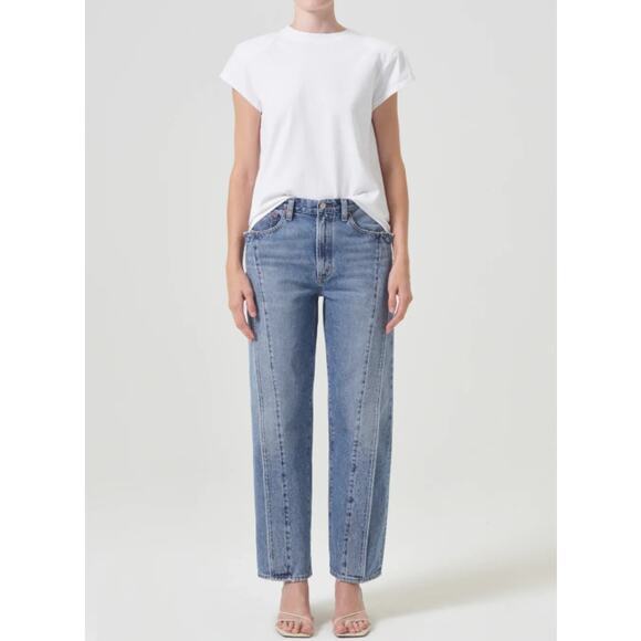Agolde Denim - Agolde Jeans 27 Fold Wide Leg Denim High Rise Navigate Blue Relaxed Casual Chic